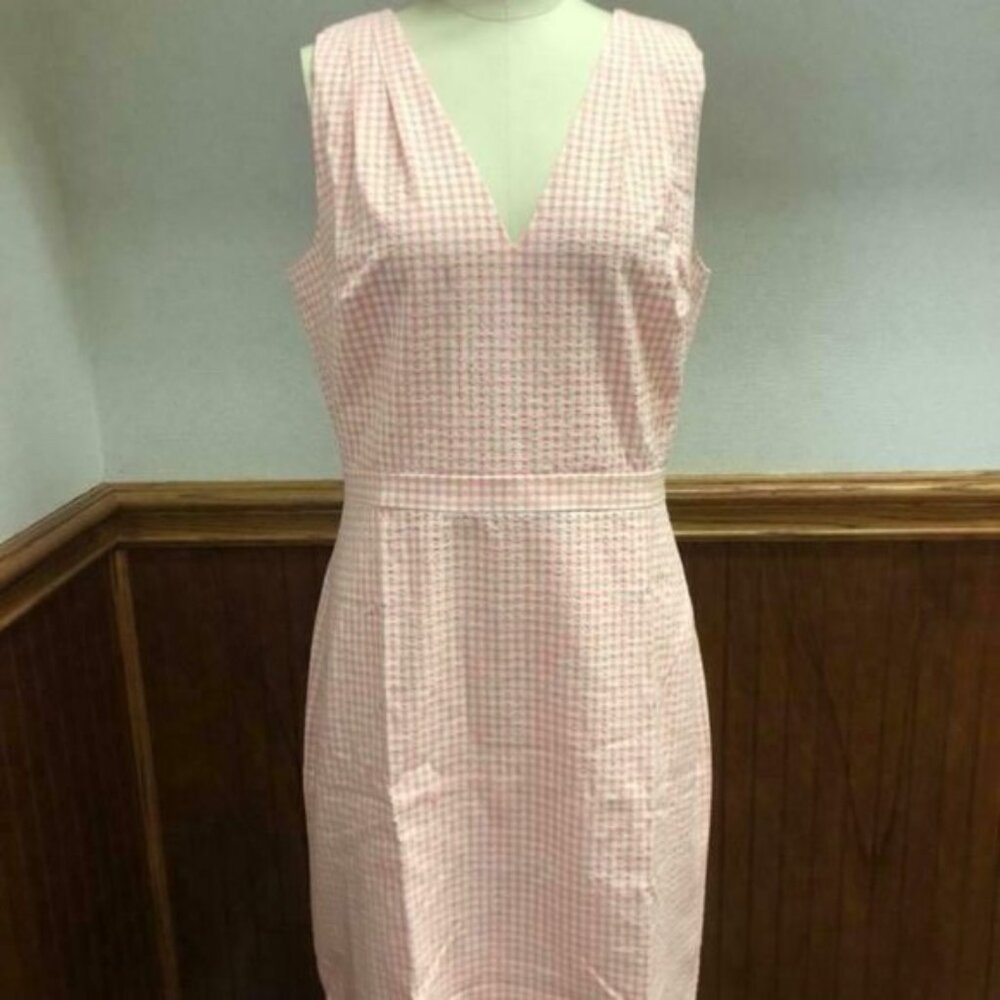 J.Crew $158 V-Neck Seersucker Dress Gingham J3227